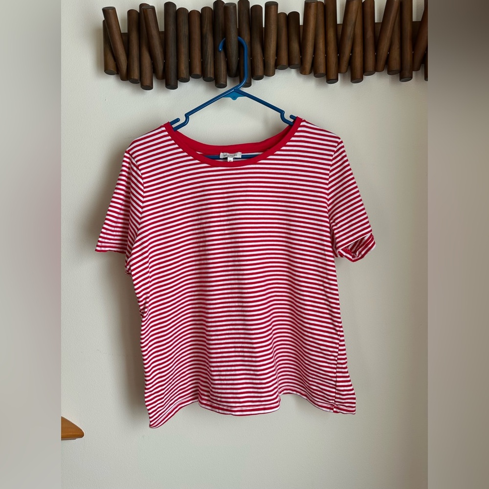 Ella Moss Red Striped T-Shirt size XL